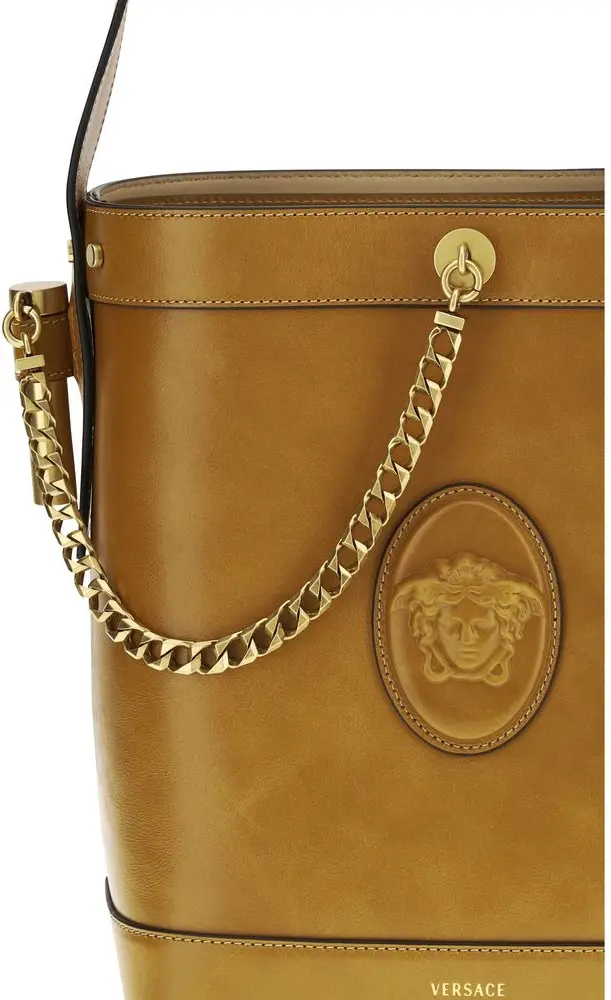 Сумка-ведро Versace Коричневая телячья кожа