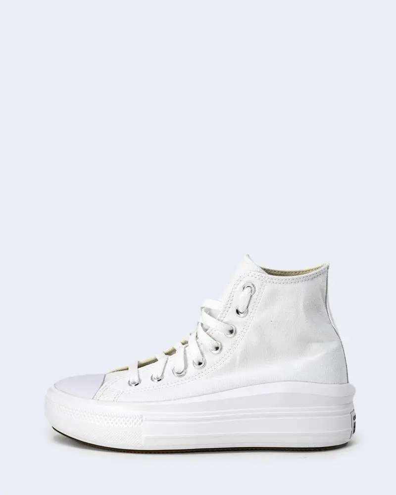 White Cotton High Top Sneakers Converse