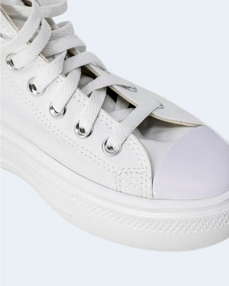 White Cotton High Top Sneakers Converse