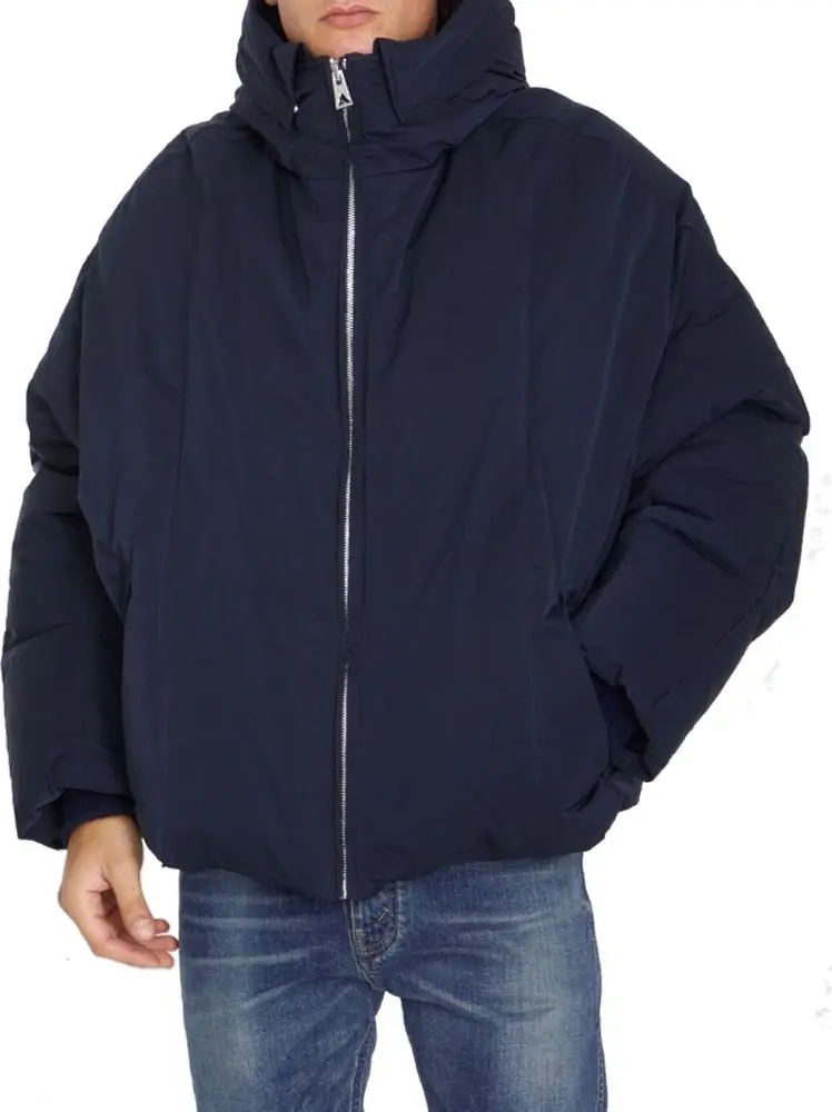 Blue Polyamide Coat Bottega Veneta
