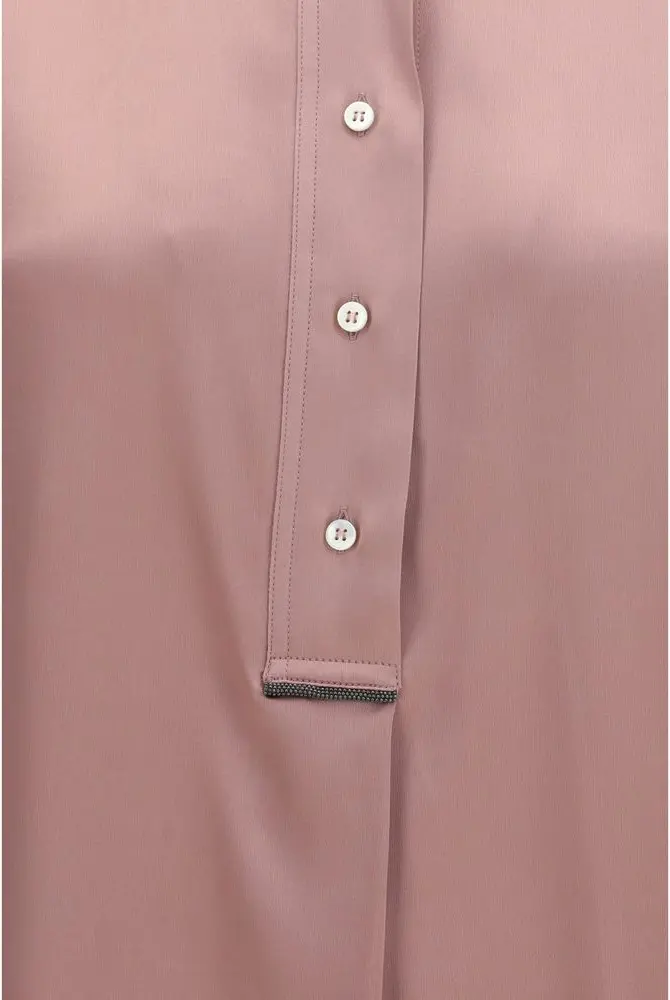 Рубашка Brunello Cucinelli с коротким рукавом из шелка, разноцветная