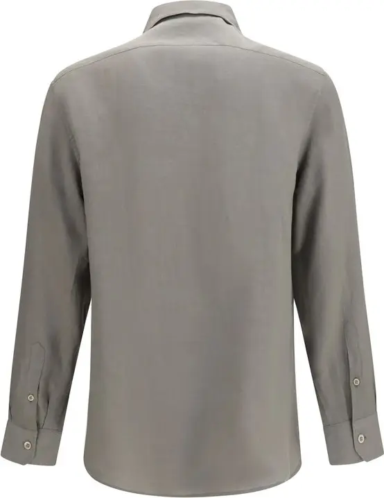 Рубашка Brunello Cucinelli Bicolor Linen Dress Shirt