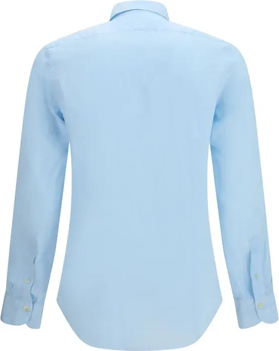 Shirt Finamore Blue Linen Longsleeve