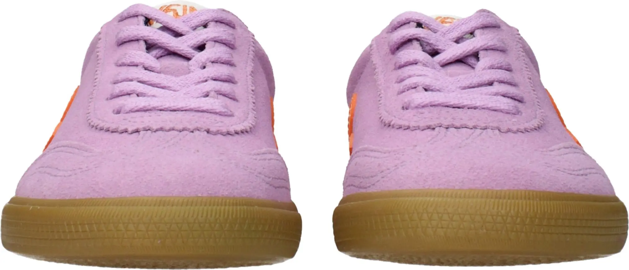 Pink Leather Low Top Sneakers