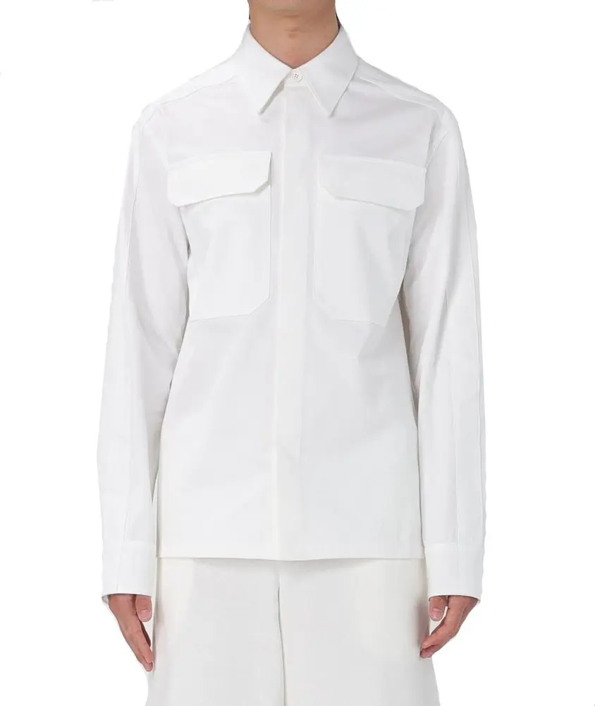 White Cotton Dress Shirt Jil Sander