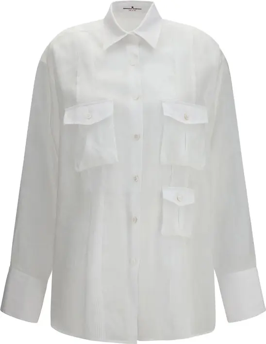 Shirt Ermanno Scervino White Ramie Shirt