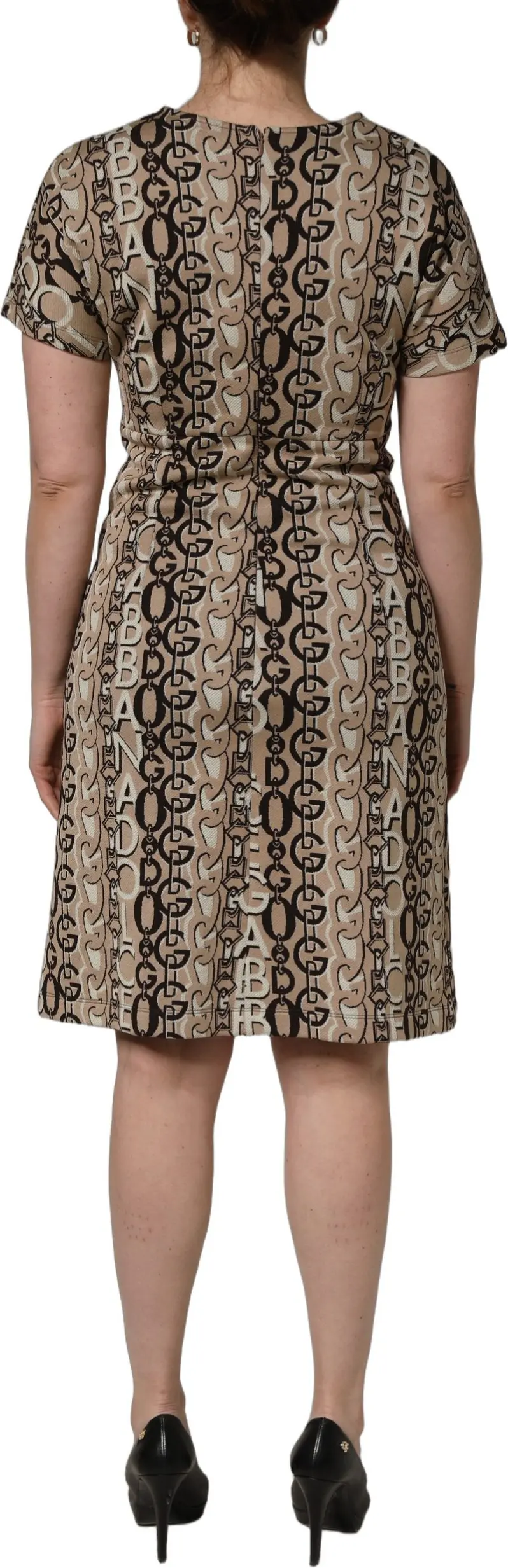 Koklik Kiyim Dolce & Gabbana Jigarrang DG Logo Zanjir Qisqa Yengli