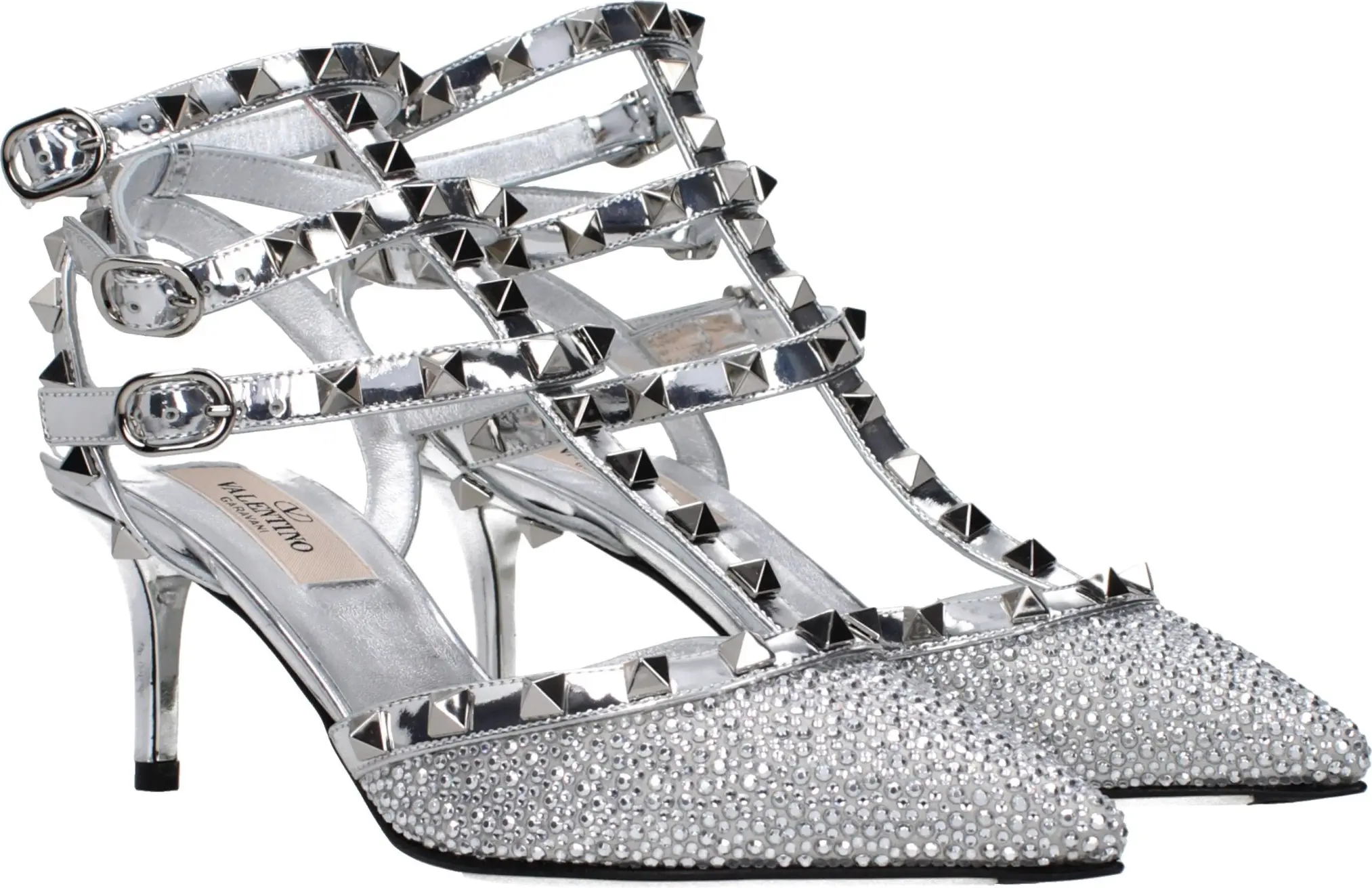 Босоножки Valentino Garavani Серые Кожаные