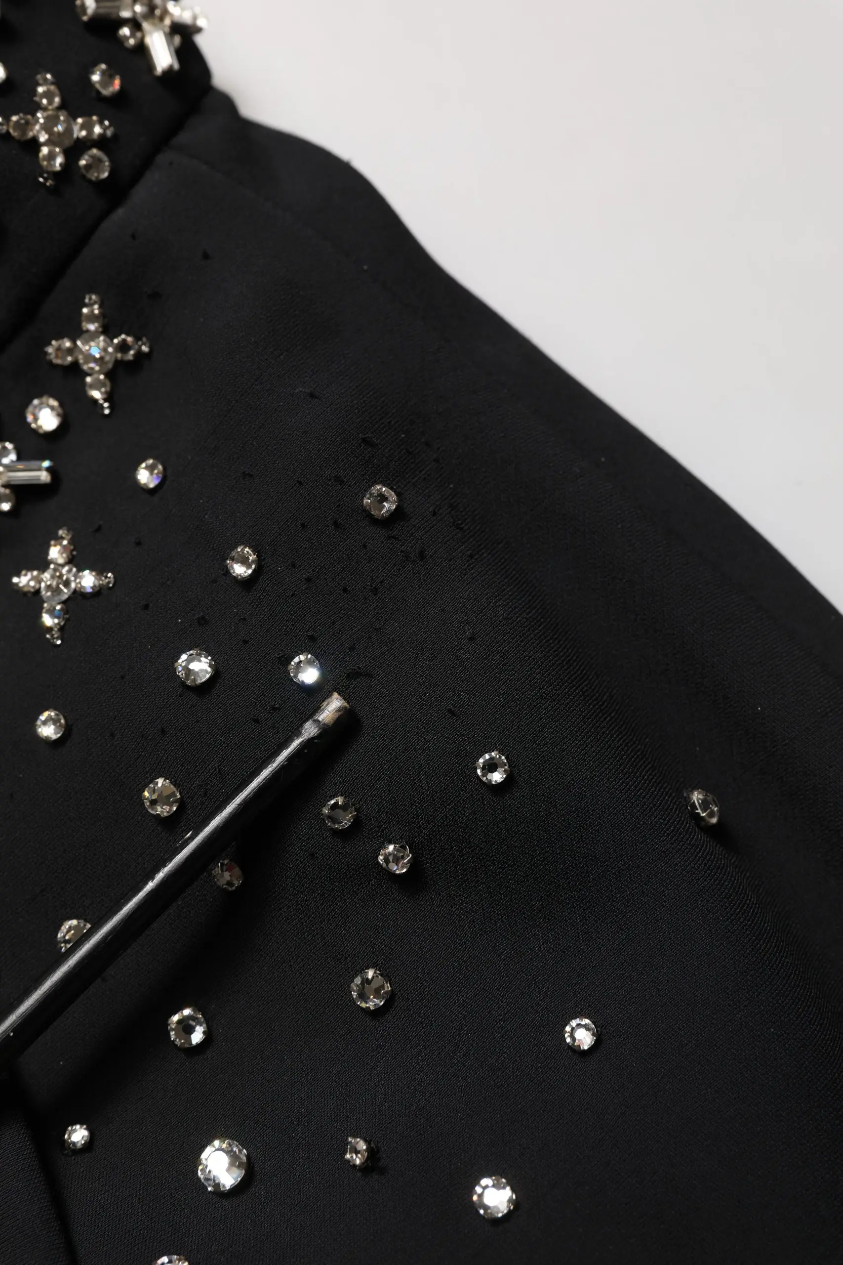 Skirt Dolce & Gabbana Black Crystal Embellished High Slit Skirt