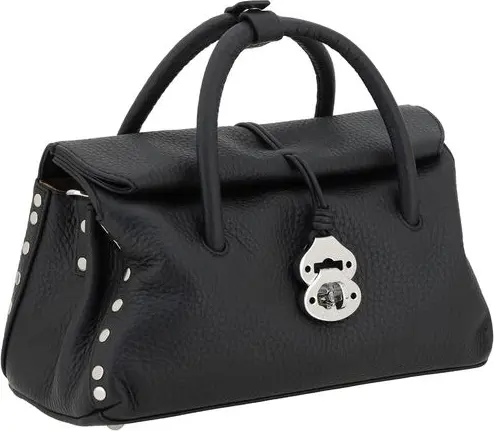 Shoulder Bag ZANELLATO Black Calf Leather Bos Taurus