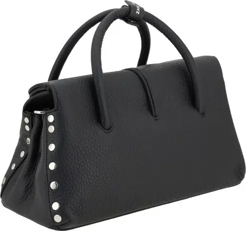 Shoulder Bag ZANELLATO Black Calf Leather Bos Taurus