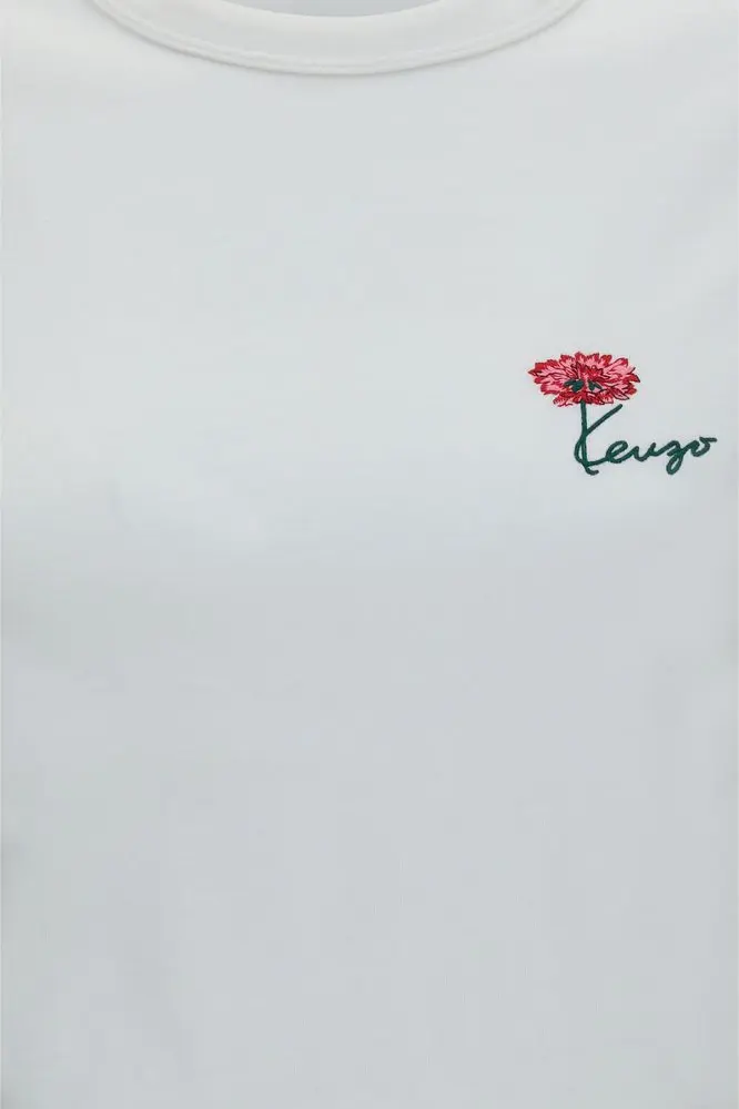 Белая хлопковая футболка Kenzo