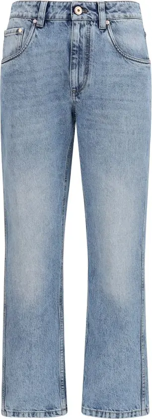 Jeans Brunello Cucinelli Blue Cotton Straight-Leg Jeans