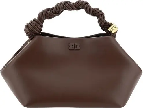 Handbag GANNI Brown Calf Leather