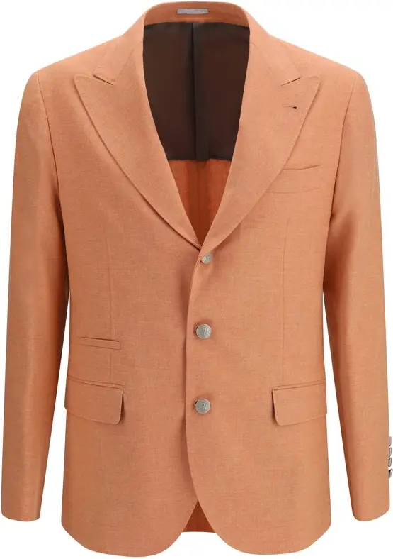 Brunello Cucinelli Orange Wool Oves Aries Blazer Jeketi