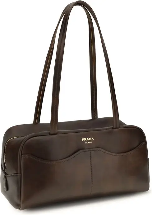 Shoulder Bag Prada Brown Calf Leather Bos Taurus