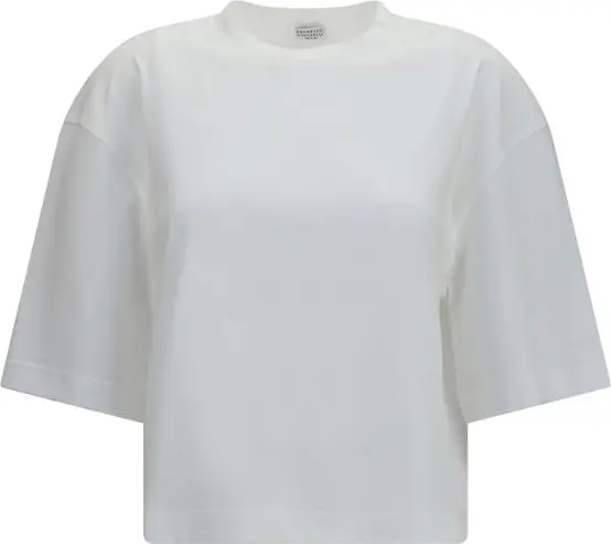 T-Shirt Brunello Cucinelli Белая хлопковая футболка