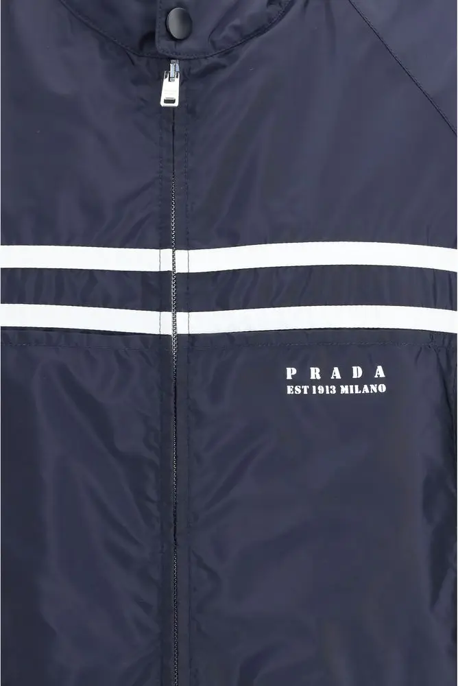 Jacket Prada Blue Nylon Shell