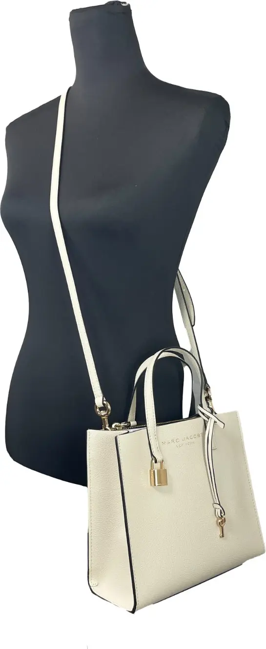 The Marc Jacobs Ayollar uchun Mini Pebbled Tote sumkasi - Marshmallow