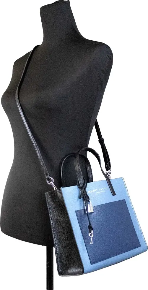 Tote Crossbody Bag The Marc Jacobs Grind Mini Blue Heaven Colorblock Leather
