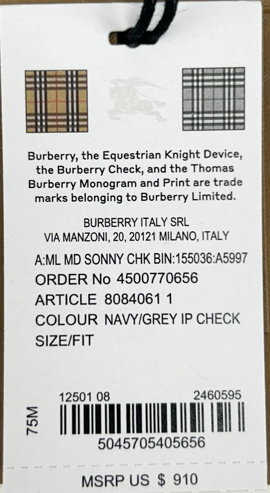 Burberry Medium Check Sonny Fanny Belxorun sumkasi