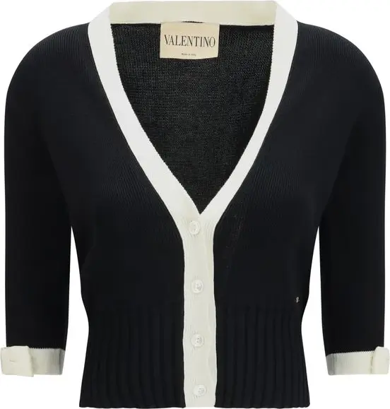 Cardigan Valentino Black Cotton Cardigan