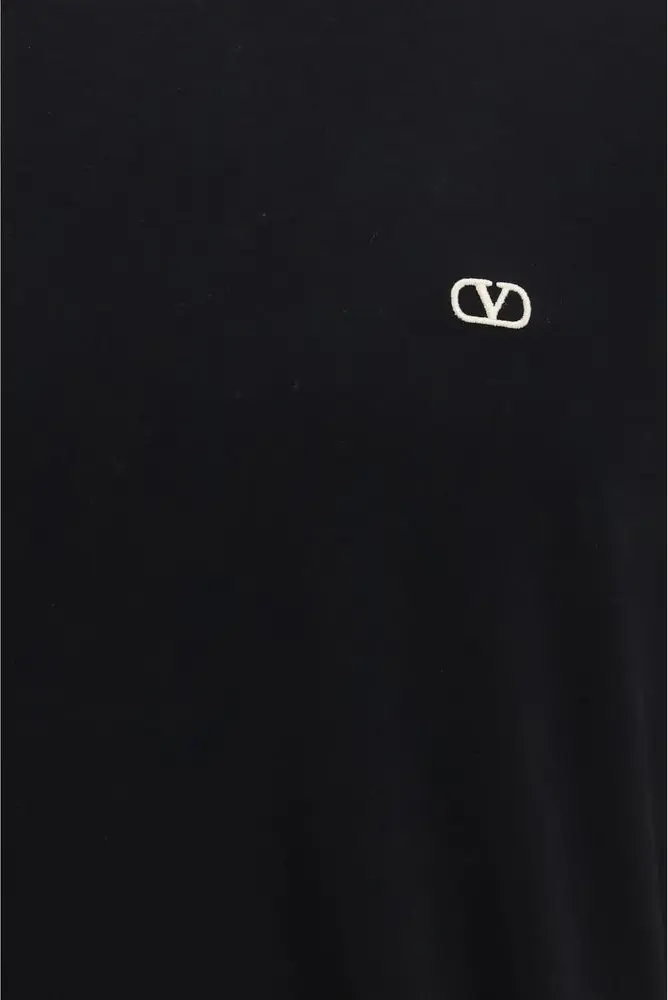 Футболка Valentino Черная хлопковая футболка