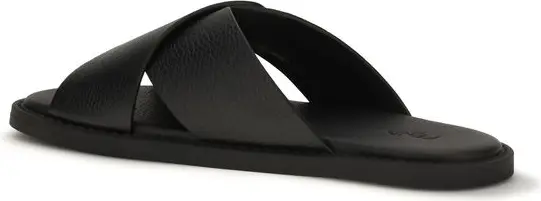 Sandals Fendi Black Calf Leather Bos Taurus Flat Sandals