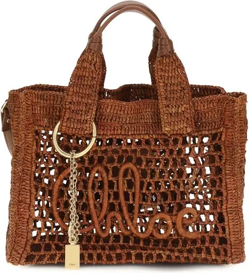 Brown Raffia Shoulder Bag