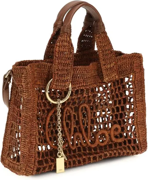 Brown Raffia Shoulder Bag