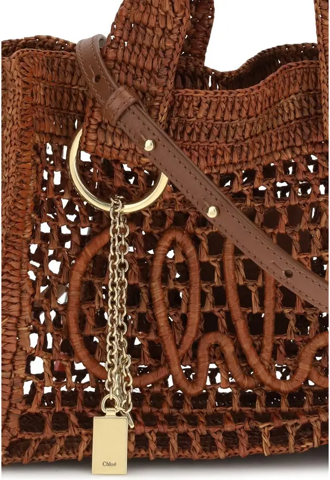 Brown Raffia Shoulder Bag