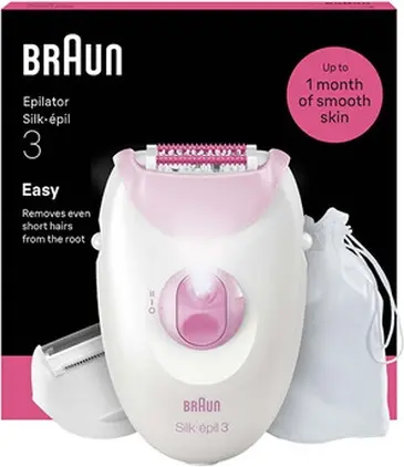 Epilator Braun Silkepil 3 3033 Pink Epilator With Cable