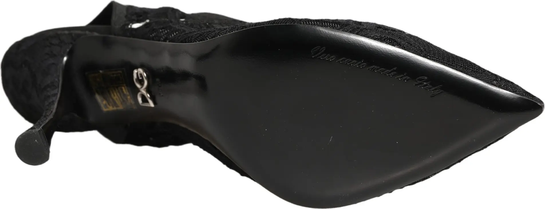 Pumps Shoes Dolce & Gabbana Black Lace Pointed Toe Slingback