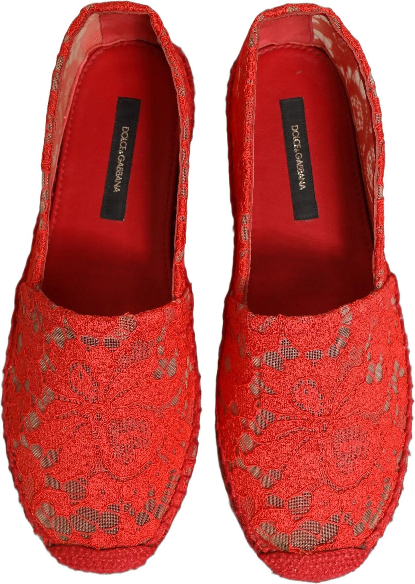 Espadrille flats loafers Dolce & Gabbana Red Taormina