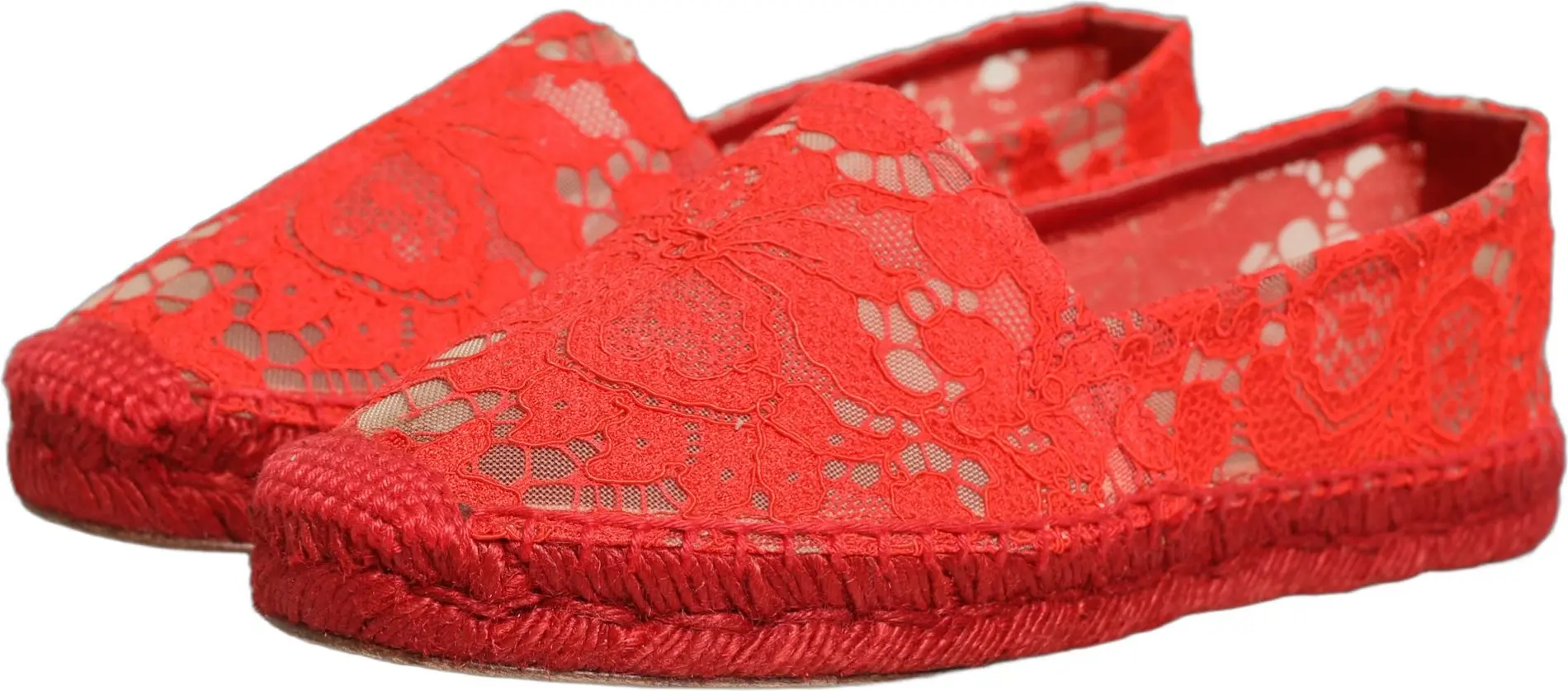 Espadrille flats loafers Dolce & Gabbana Red Taormina