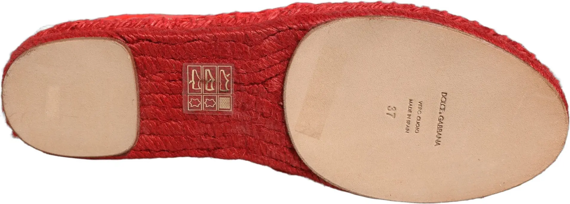 Espadrille flats loafers Dolce & Gabbana Red Taormina