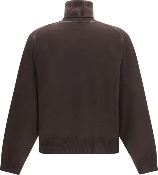 Brunello Cucinelli'dan Jentelmenlar uchun jigarrang Cashmere Sviter