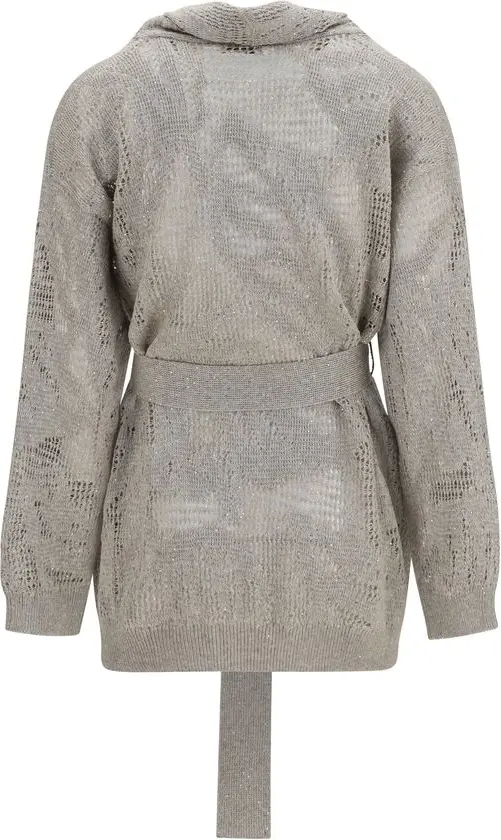 Brunello Cucinelli Beige Linen Cardigan Kardigan