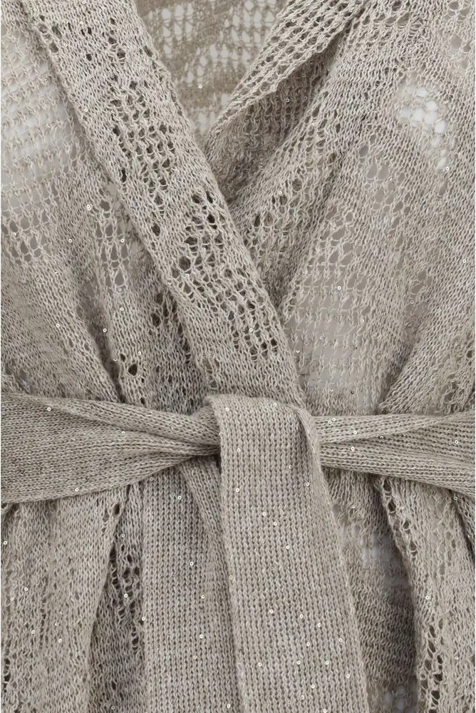 Brunello Cucinelli Beige Linen Cardigan Kardigan