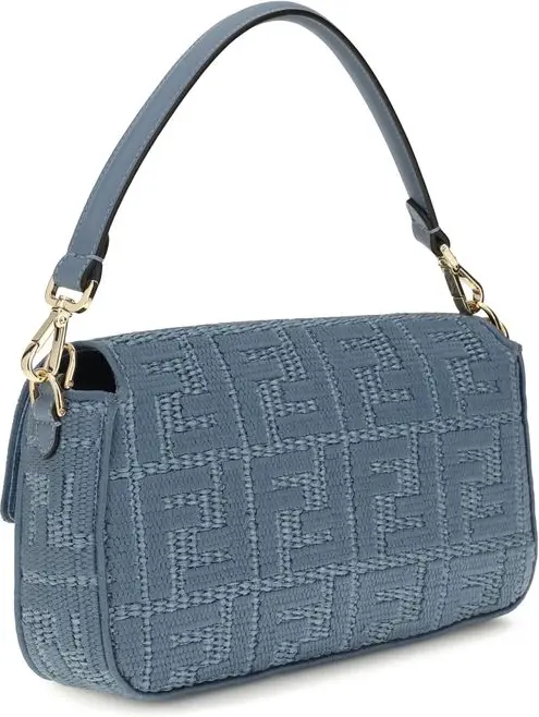 Bag Fendi Blue Raffia Shoulder Bag