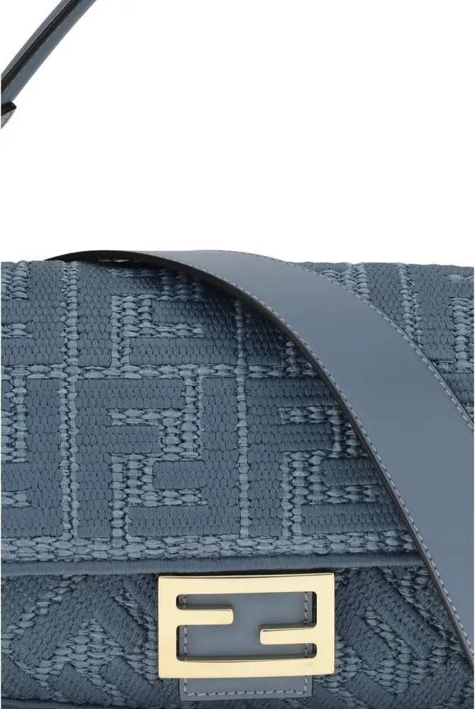Bag Fendi Blue Raffia Shoulder Bag