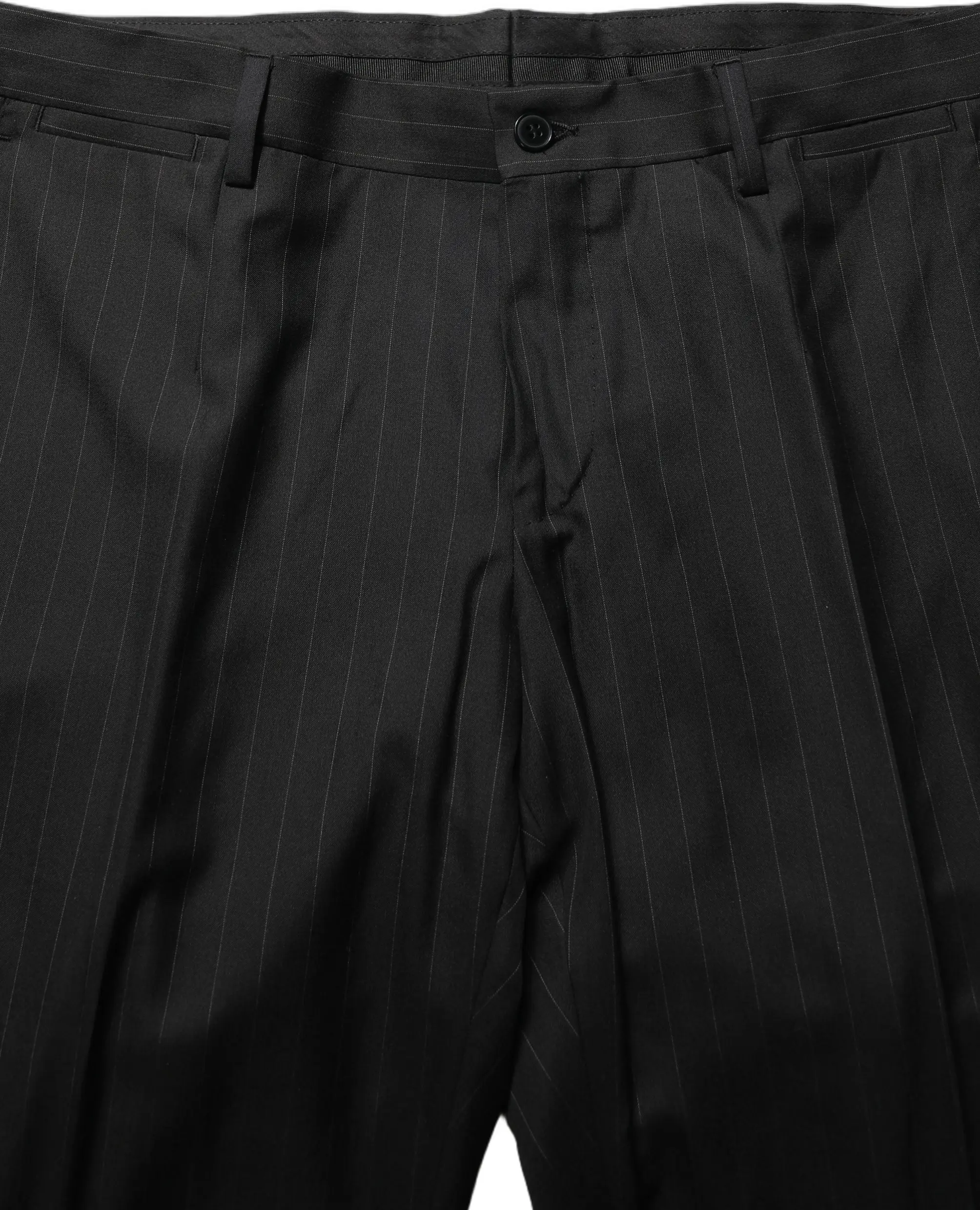 Костюм Dolce & Gabbana Черный в полоску Slim Fit Формальный 3 предмета