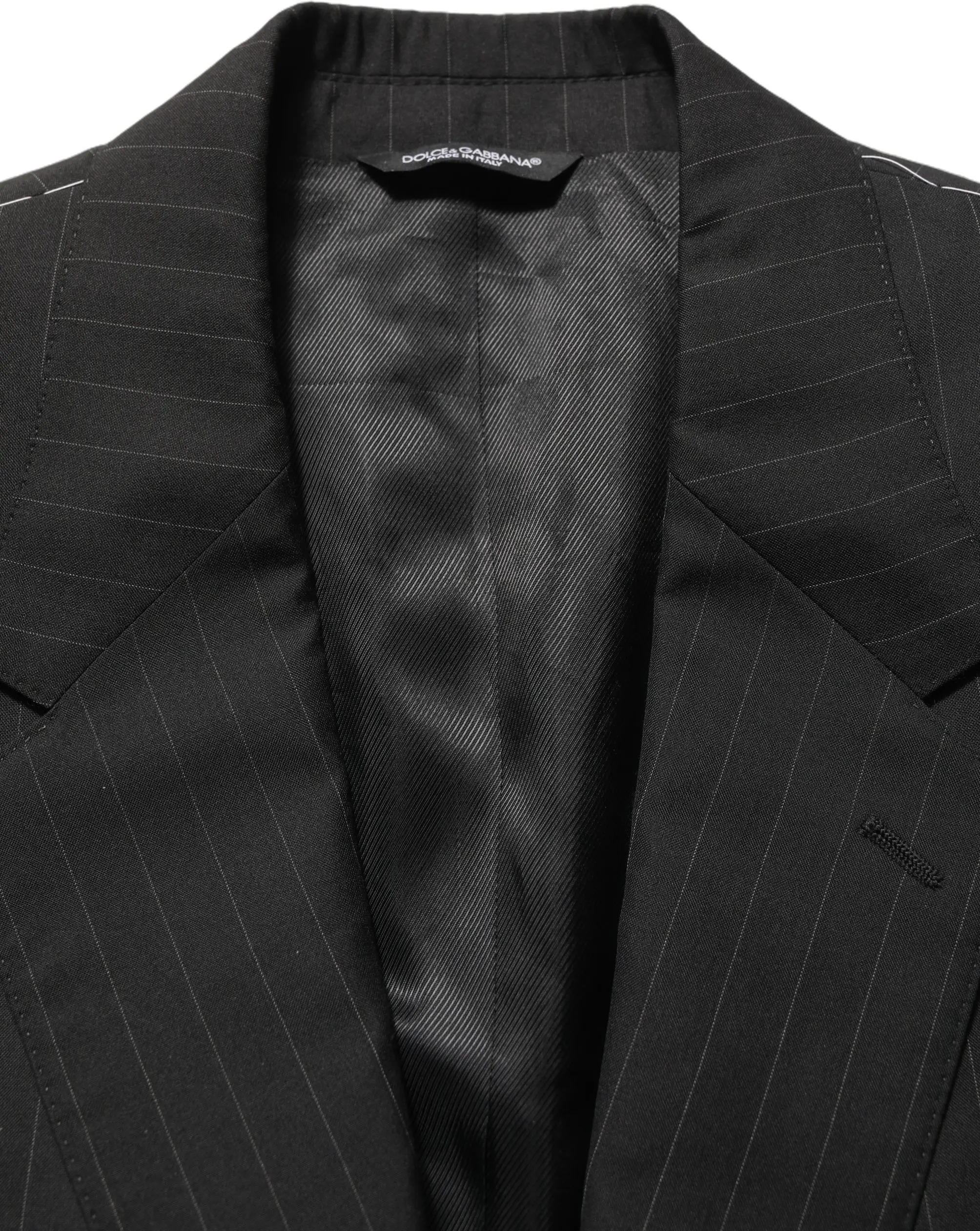 Suit Dolce & Gabbana Black Stripes Slim Fit Formal 3 Piece