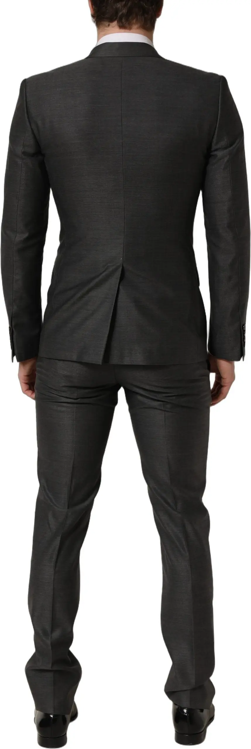 Smokings MARTINI Gray Dolce & Gabbana Slim Fit 3 Parçalı Kostyum