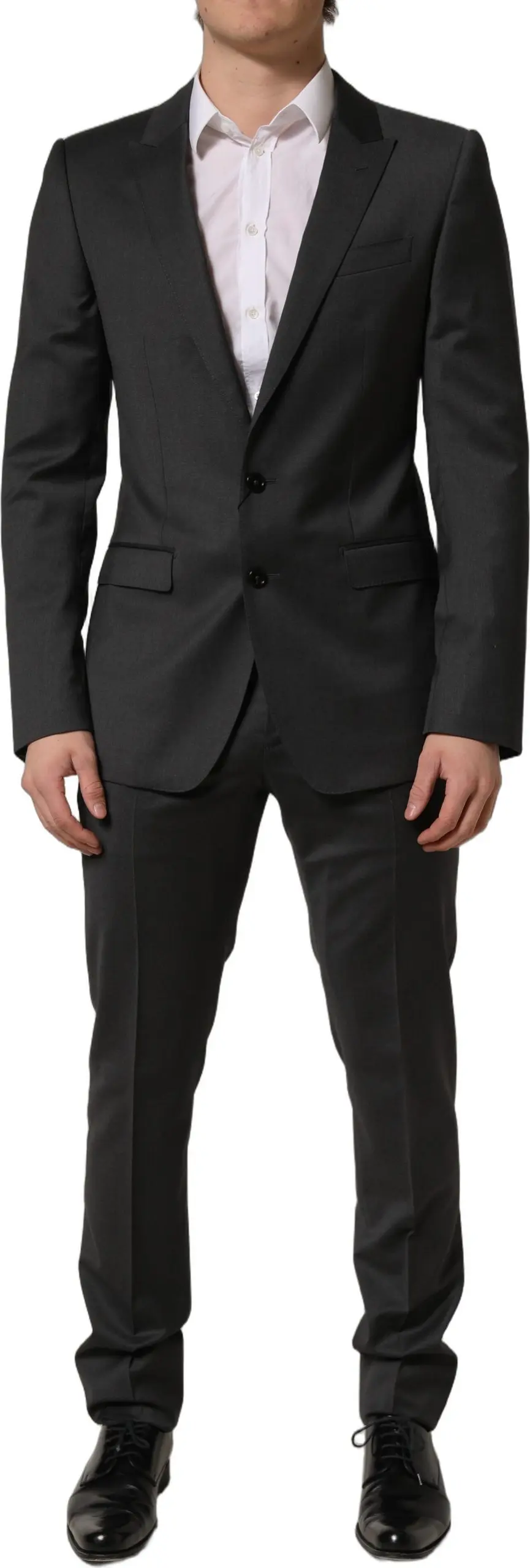 Suit Dolce & Gabbana Gray Wool Slim Fit Formal 2 Piece