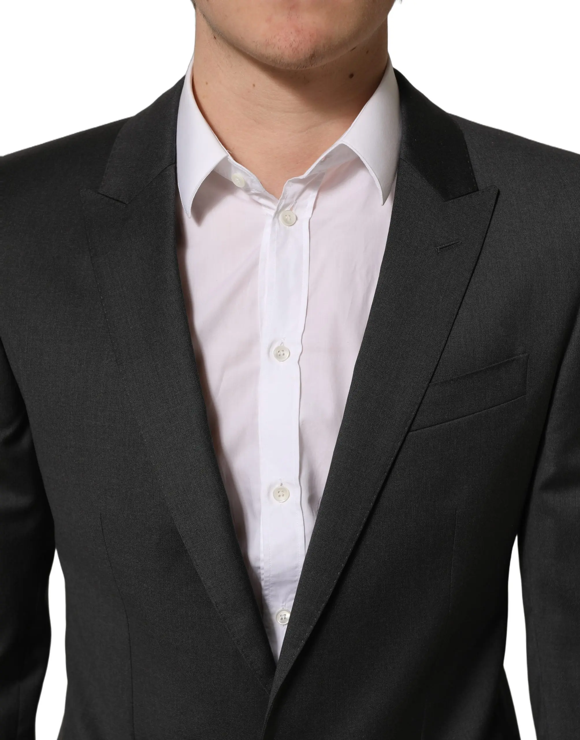 Suit Dolce & Gabbana Gray Wool Slim Fit Formal 2 Piece