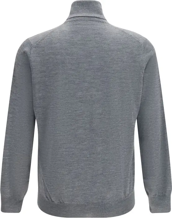 Sweater Brunello Cucinelli Gray Wool Oves Aries Turtleneck