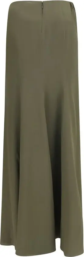 Bicolor Silk Long Skirt Alexander McQueen