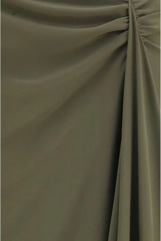 Bicolor Silk Long Skirt Alexander McQueen