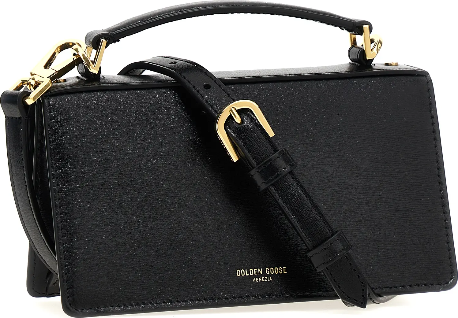 Golden Goose Venezia Small sumkasi qora sigir terisidan